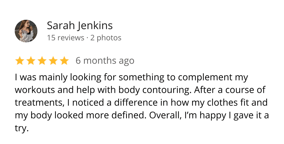 Client review on Google