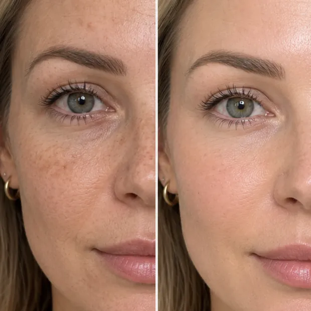 Before and after — Bright & Even Tone Facial